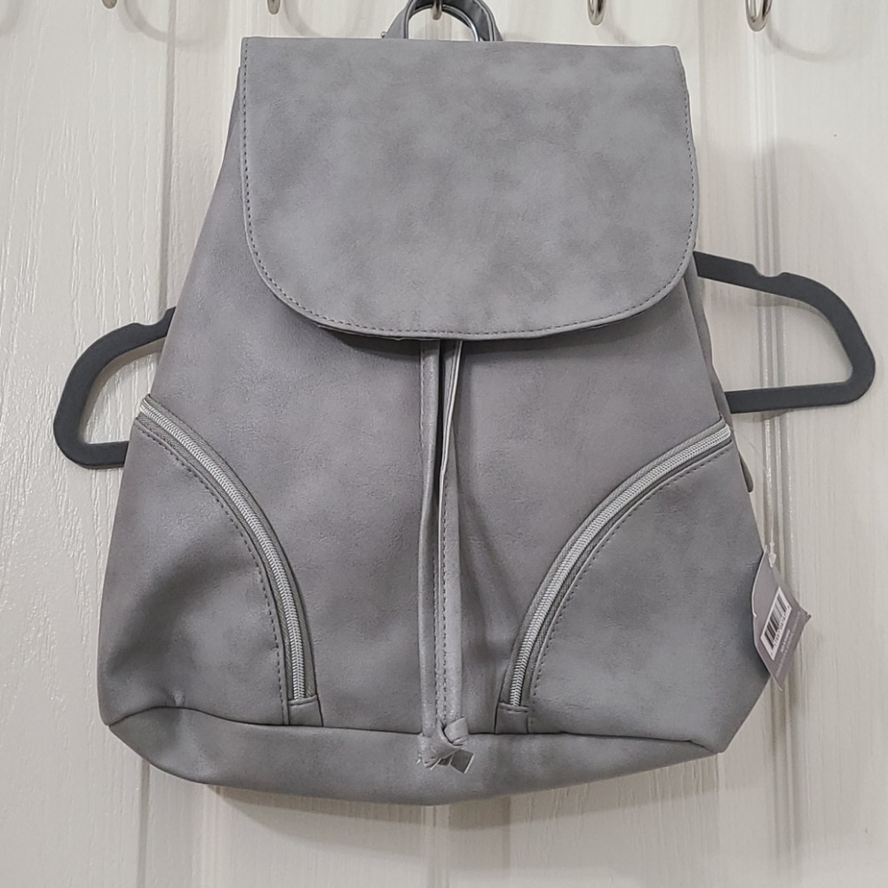 Grey Faux Leather Bag